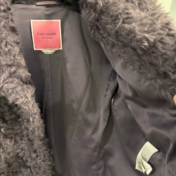 NEVER BEEN WORN Kate Spade Purple Faux Fur Jacket - Picture 7 of 8